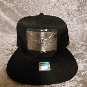 Flat Bill Metal Plate Eagle On Polyester Satin finished Hat